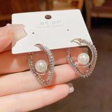 Fashionable Pearl U-shaped Earrings High-end Style