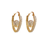 Fashionable Pearl U-shaped Earrings High-end Style