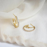 14K Gold Plated Pentagram Pearl Hoop Earrings Asymmetry Jewelry
