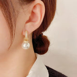Micro Inlaid Zircon Two Wearing Pearl Ear Clasps Small Earrings
