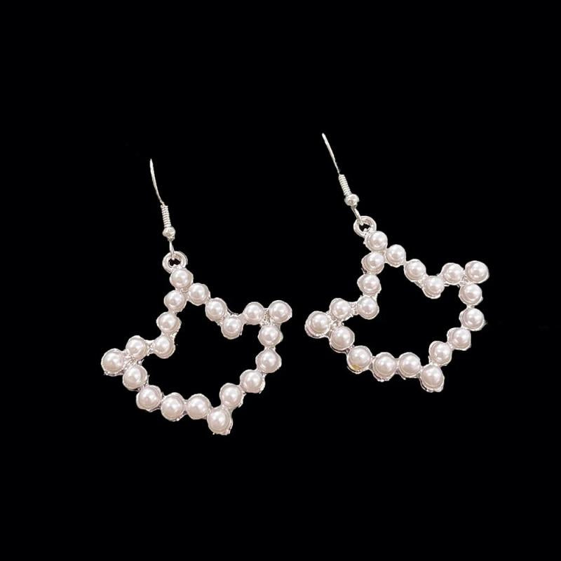 Greek University Party Pearl Maple Leaf Earrings