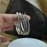 Lady Earrings Big Circle Beads Shining Colorful Jewelry Girl Hoop Earrings