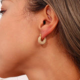 Delicate Zircon Pearl Earring Vintage Jewelry