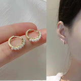Pearl Hoop Earrings for Women's Sweet Earrings