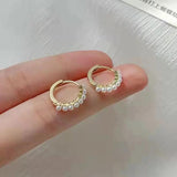 Pearl Hoop Earrings for Women's Sweet Earrings