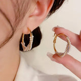 Light Temperament Pearl Zircon Earrings Female