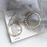 Pearl Round Circle Hoop Earrings for Women