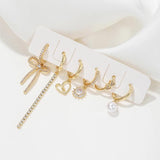 Heart Tassel Zirconia Pearl Hoop Earrings for Women