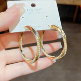 Metal Twist Pearl Earrings