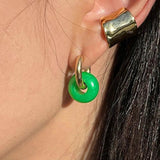 Retro Hoop Earrings with Natural Stone Beads