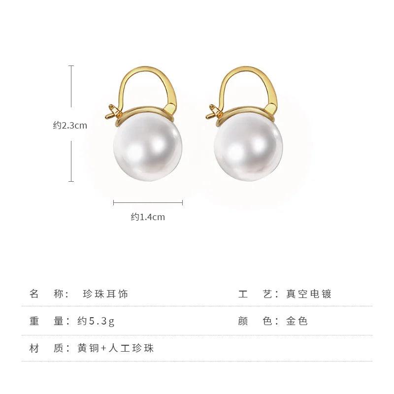 French Pearl Earrings Studs Accessory