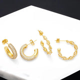 Pearl CZ Huggie Earrings for Women
