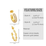 Pearl CZ Huggie Earrings for Women