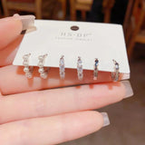 Sweet Pearl Zircon Earrings Set, Light and Elegant Style