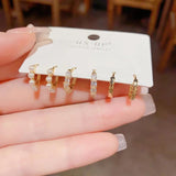 Sweet Pearl Zircon Earrings Set, Light and Elegant Style