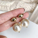 Pearl Hoop Earrings Women Fine Jewelry