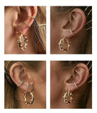 Colorful Zircon Stone Pearl Paved Hoop Earrings for Women