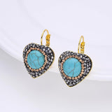 Baroque Freshwater Pearl Heart Earrings Rhinestone Hoop Jewelry Gift