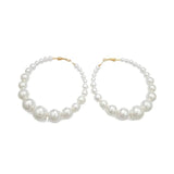 Oversize Pearl Hoop Earrings Women Statement Jewelry