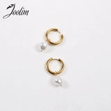 High End PVD Waterproof Pearl Drop Earring