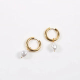 High End PVD Waterproof Pearl Drop Earring
