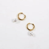 High End PVD Waterproof Pearl Drop Earring