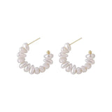 Minar Classic C Shaped Simulated Pearl Earring for Women