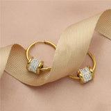 316L Stainless Steel Zircon Beads Hoop Earrings