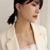 316L Stainless Steel Zircon Beads Hoop Earrings
