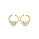 316L Stainless Steel Zircon Beads Hoop Earrings