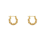 French Vintage Round Pearl Metal Earrings for Women Style Earrings