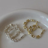 Simulated Pearl Hoop Earrings Delicate Ear Accessories