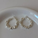 Simulated Pearl Hoop Earrings Delicate Ear Accessories