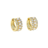 Summer Mixed Pearl CZ Stone Small Huggie Hoop Earring