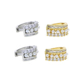 Summer Mixed Pearl CZ Stone Small Huggie Hoop Earring