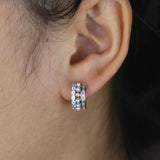 Summer Mixed Pearl CZ Stone Small Huggie Hoop Earring
