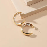 Exaggerated Style Pearl Beads Hoop Earrings Wedding Jewelry