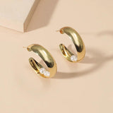 Exaggerated Style Pearl Beads Hoop Earrings Wedding Jewelry