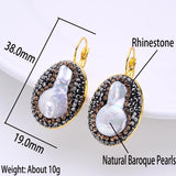 Baroque Pearl Hoop Earrings for Women Classic Natural Girls Versatile Jewelry