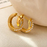 Simulated Pearl Hoop Earrings for Women - Gift Accessories