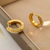 Simulated Pearl Hoop Earrings for Women - Gift Accessories