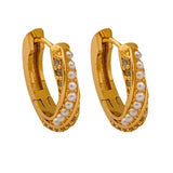 Simulated Pearl Hoop Earrings for Women - Gift Accessories