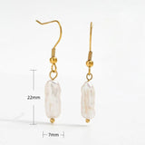 High End PVD Tarnish Pearl Dangle Hoop Earring