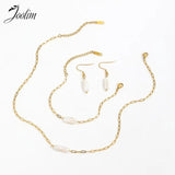 High End PVD Tarnish Pearl Dangle Hoop Earring