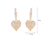 Flower Love Heart Pearl Earrings for Women