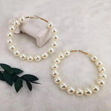 Pearl Beads Hoop Earring Europe and America for Women Girls