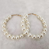 Pearl Beads Hoop Earring Europe and America for Women Girls