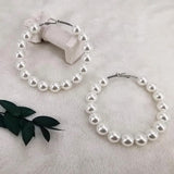 Pearl Beads Hoop Earring Europe and America for Women Girls