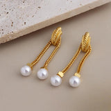 Metallic Tassel Long Drop Earrings for Women
