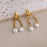 Metallic Tassel Long Drop Earrings for Women